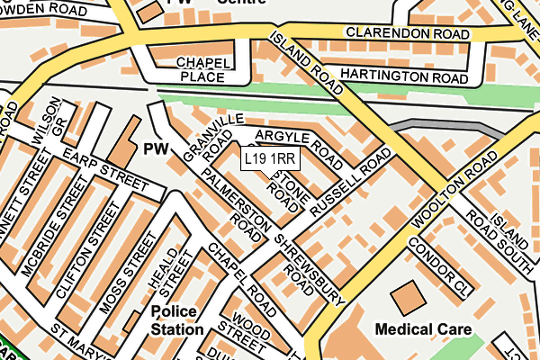 L19 1RR map - OS OpenMap – Local (Ordnance Survey)