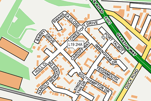 L19 2HA map - OS OpenMap – Local (Ordnance Survey)