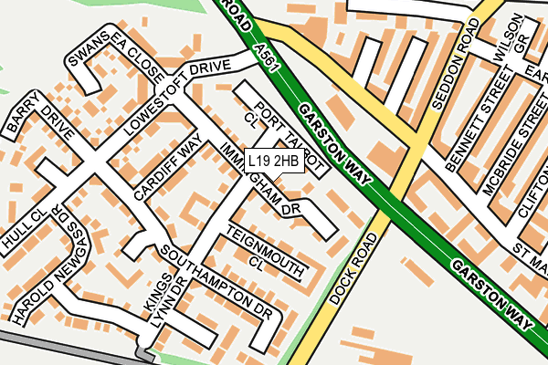 L19 2HB map - OS OpenMap – Local (Ordnance Survey)