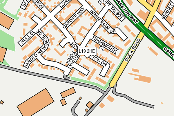 L19 2HE map - OS OpenMap – Local (Ordnance Survey)