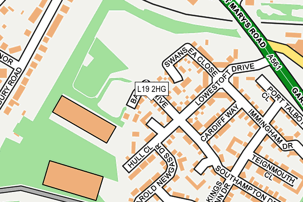 L19 2HG map - OS OpenMap – Local (Ordnance Survey)