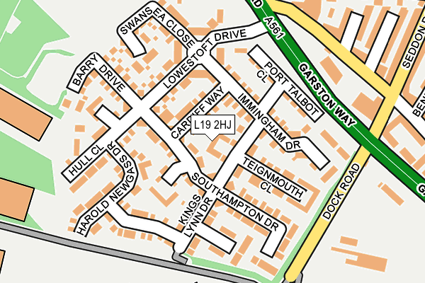 L19 2HJ map - OS OpenMap – Local (Ordnance Survey)