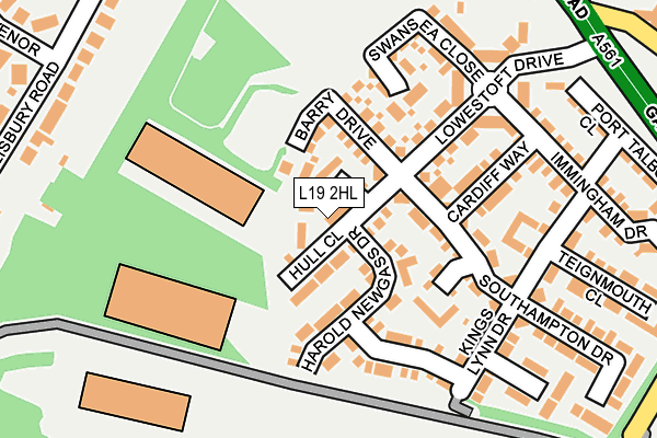 L19 2HL map - OS OpenMap – Local (Ordnance Survey)