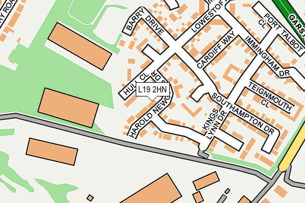 L19 2HN map - OS OpenMap – Local (Ordnance Survey)