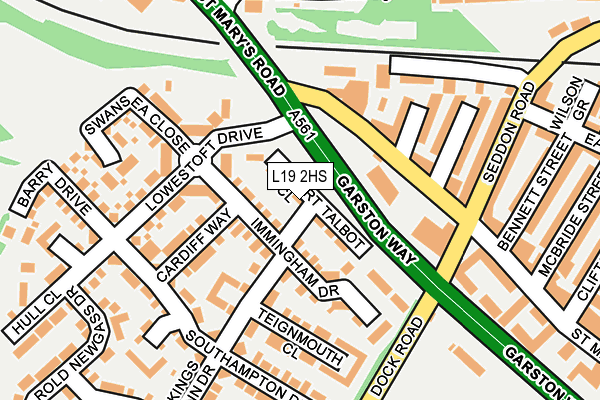 L19 2HS map - OS OpenMap – Local (Ordnance Survey)