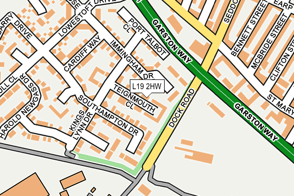 L19 2HW map - OS OpenMap – Local (Ordnance Survey)