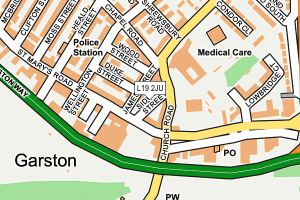 L19 2JU map - OS OpenMap – Local (Ordnance Survey)