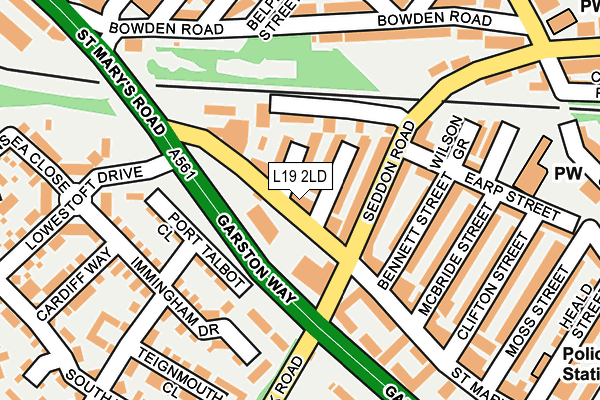 L19 2LD map - OS OpenMap – Local (Ordnance Survey)