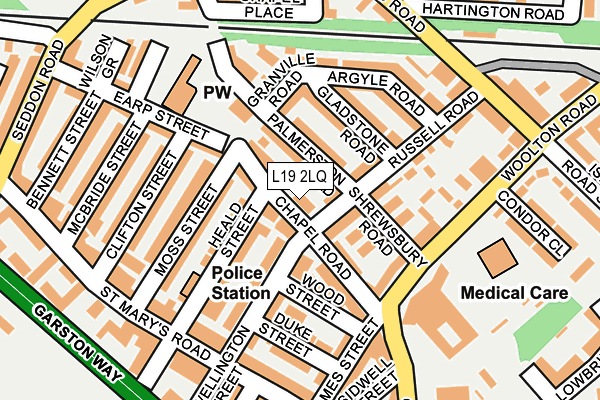 L19 2LQ map - OS OpenMap – Local (Ordnance Survey)