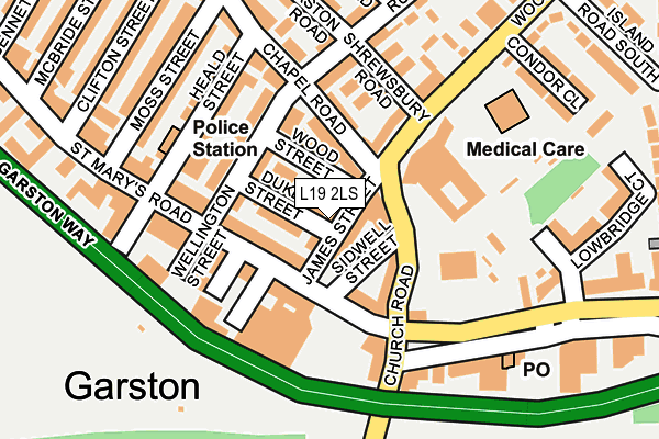 L19 2LS map - OS OpenMap – Local (Ordnance Survey)