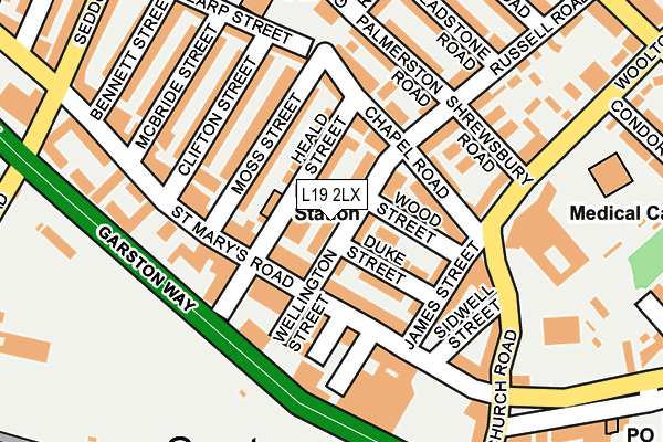 L19 2LX map - OS OpenMap – Local (Ordnance Survey)