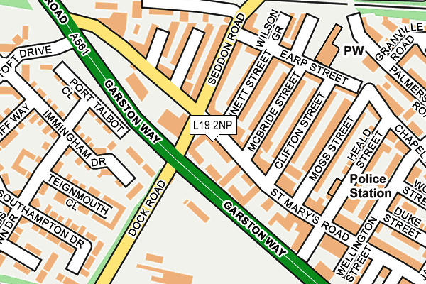 L19 2NP map - OS OpenMap – Local (Ordnance Survey)
