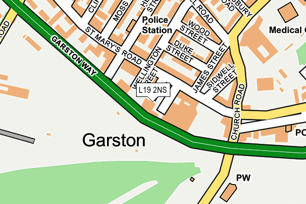 L19 2NS map - OS OpenMap – Local (Ordnance Survey)