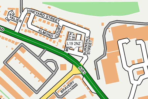 L19 2NZ map - OS OpenMap – Local (Ordnance Survey)