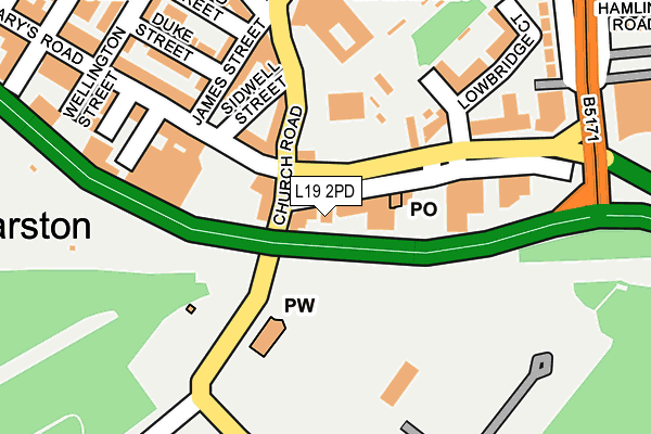 L19 2PD map - OS OpenMap – Local (Ordnance Survey)