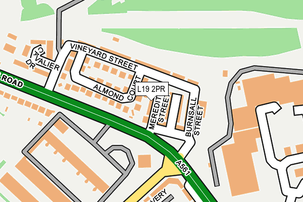 L19 2PR map - OS OpenMap – Local (Ordnance Survey)