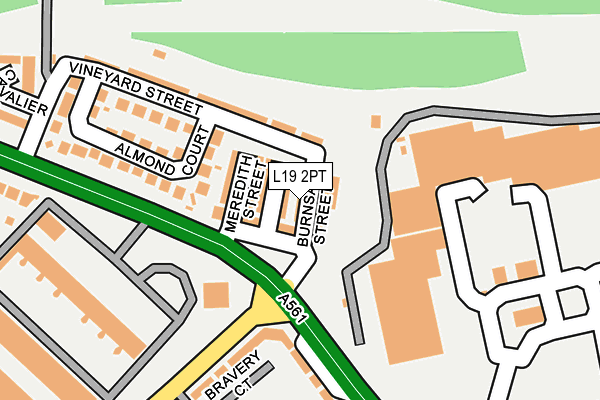 L19 2PT map - OS OpenMap – Local (Ordnance Survey)