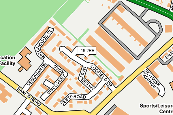 L19 2RR map - OS OpenMap – Local (Ordnance Survey)
