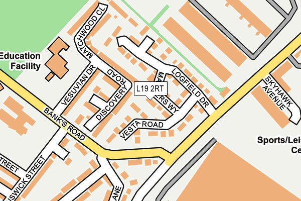 L19 2RT map - OS OpenMap – Local (Ordnance Survey)