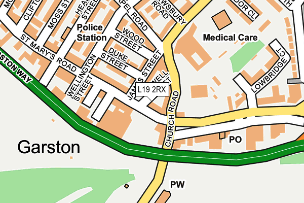 L19 2RX map - OS OpenMap – Local (Ordnance Survey)