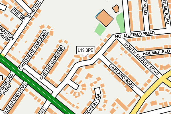 L19 3PE map - OS OpenMap – Local (Ordnance Survey)