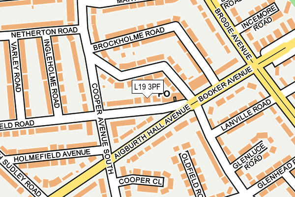 L19 3PF map - OS OpenMap – Local (Ordnance Survey)
