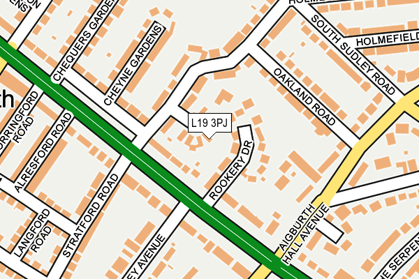 L19 3PJ map - OS OpenMap – Local (Ordnance Survey)