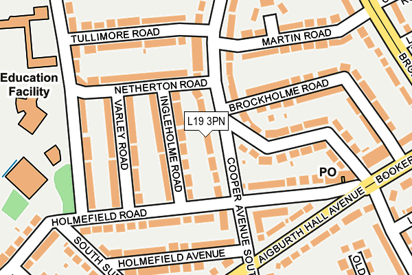 L19 3PN map - OS OpenMap – Local (Ordnance Survey)