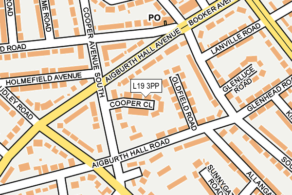 L19 3PP map - OS OpenMap – Local (Ordnance Survey)