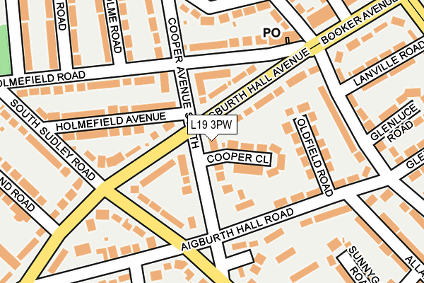 L19 3PW map - OS OpenMap – Local (Ordnance Survey)