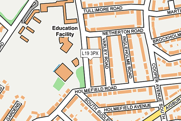 L19 3PX map - OS OpenMap – Local (Ordnance Survey)