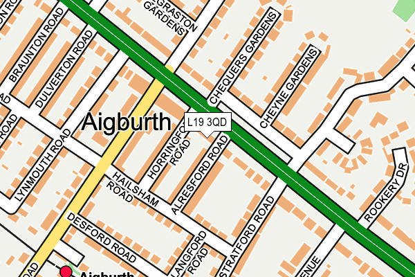L19 3QD map - OS OpenMap – Local (Ordnance Survey)