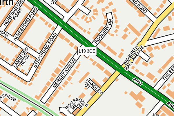 L19 3QE map - OS OpenMap – Local (Ordnance Survey)