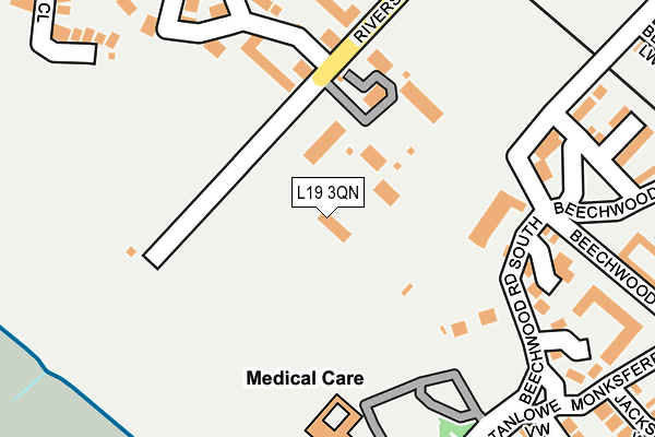 L19 3QN map - OS OpenMap – Local (Ordnance Survey)