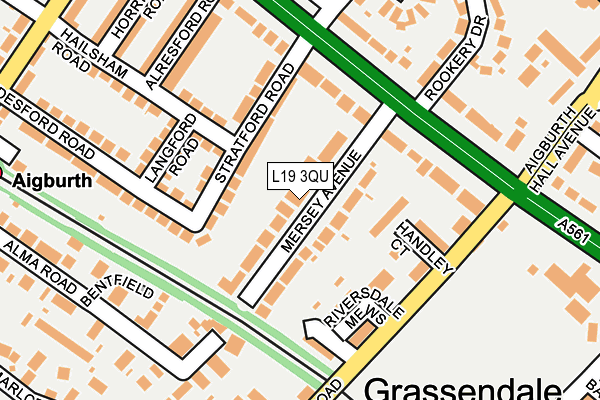 L19 3QU map - OS OpenMap – Local (Ordnance Survey)