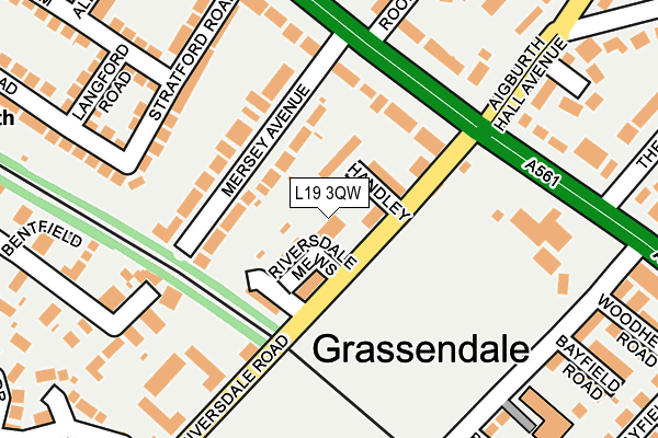 L19 3QW map - OS OpenMap – Local (Ordnance Survey)