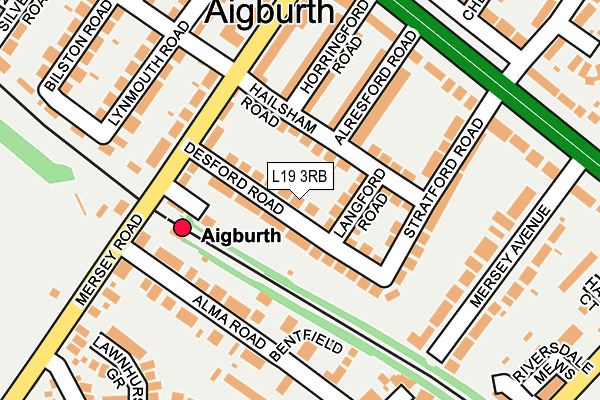 L19 3RB map - OS OpenMap – Local (Ordnance Survey)