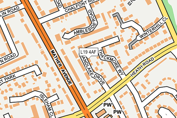 L19 4AF map - OS OpenMap – Local (Ordnance Survey)