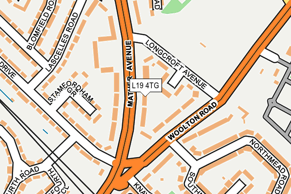 L19 4TG map - OS OpenMap – Local (Ordnance Survey)