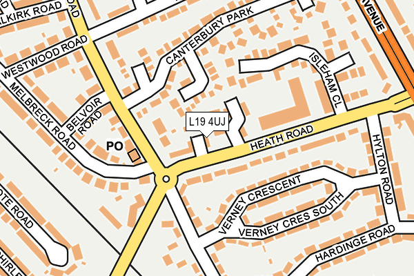 L19 4UJ map - OS OpenMap – Local (Ordnance Survey)