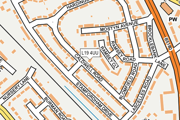 L19 4UU map - OS OpenMap – Local (Ordnance Survey)