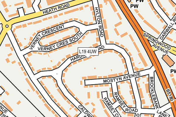 L19 4UW map - OS OpenMap – Local (Ordnance Survey)
