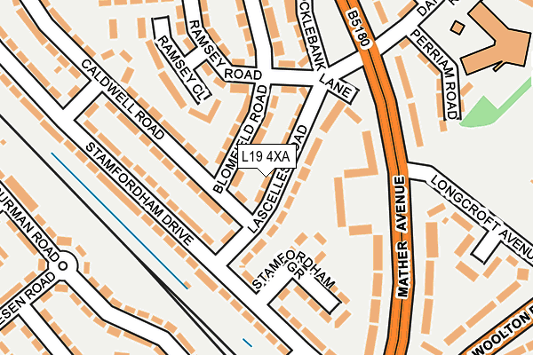 L19 4XA map - OS OpenMap – Local (Ordnance Survey)