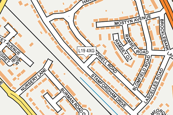 L19 4XG map - OS OpenMap – Local (Ordnance Survey)