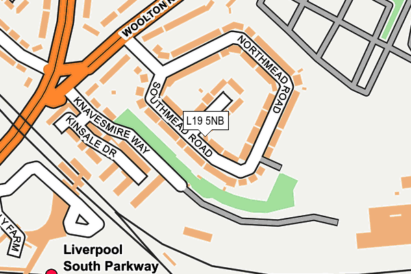 L19 5NB map - OS OpenMap – Local (Ordnance Survey)