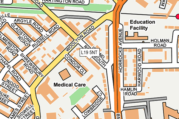 L19 5NT map - OS OpenMap – Local (Ordnance Survey)