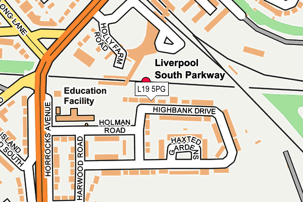 L19 5PG map - OS OpenMap – Local (Ordnance Survey)