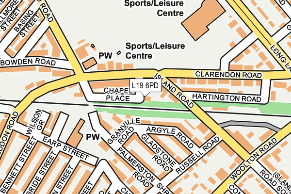 L19 6PD map - OS OpenMap – Local (Ordnance Survey)