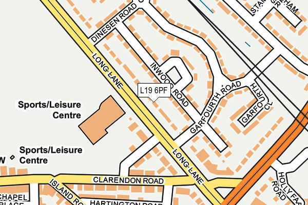 L19 6PF map - OS OpenMap – Local (Ordnance Survey)