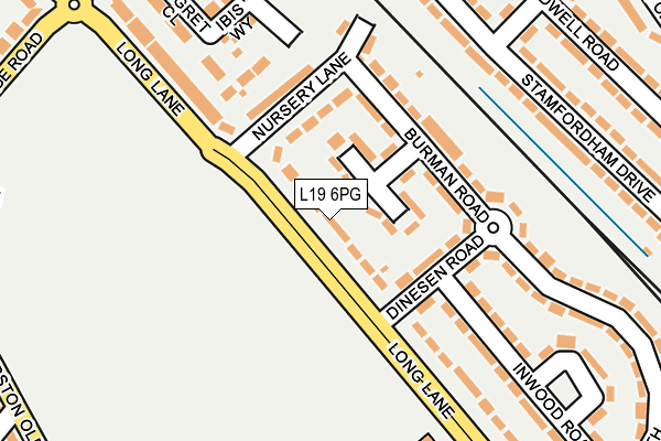 L19 6PG map - OS OpenMap – Local (Ordnance Survey)